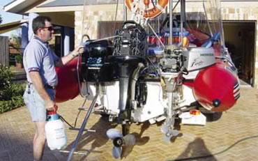 SaltX used for corrosion control on outboard engine SaltX used for corrosion control on outboard engine